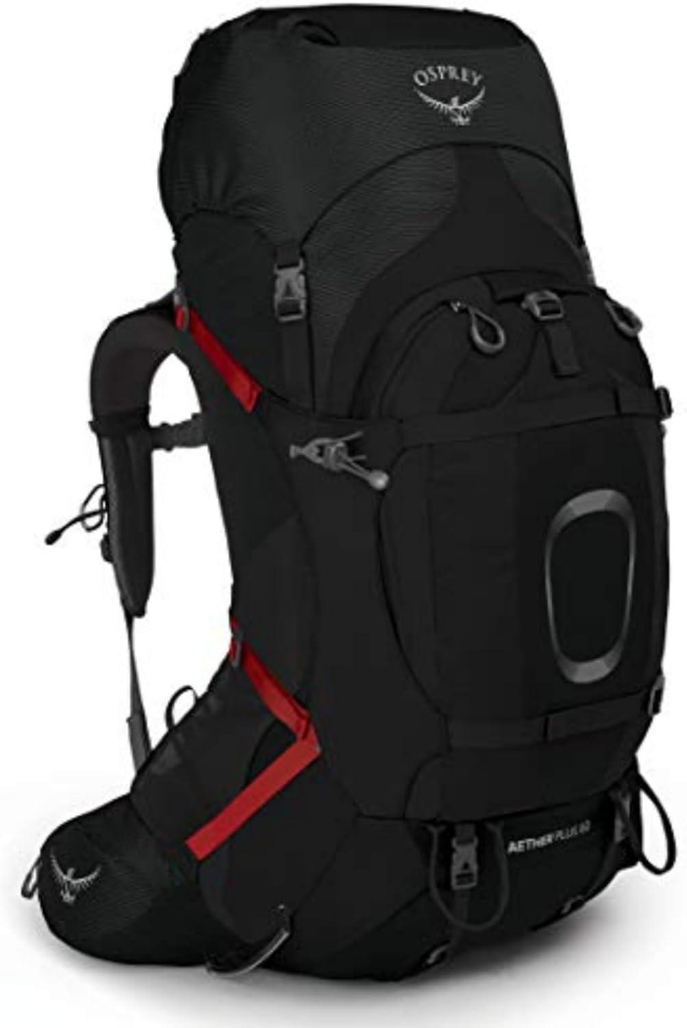 imageOsprey Aether Plus 60L Mens Backpacking Backpack Axo Green LXLBlack