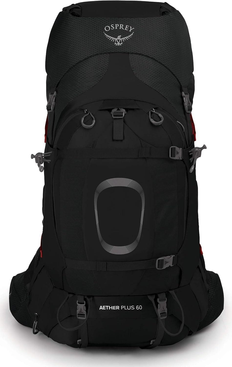 imageOsprey Aether Plus 60L Mens Backpacking Backpack Axo Green LXLBlack