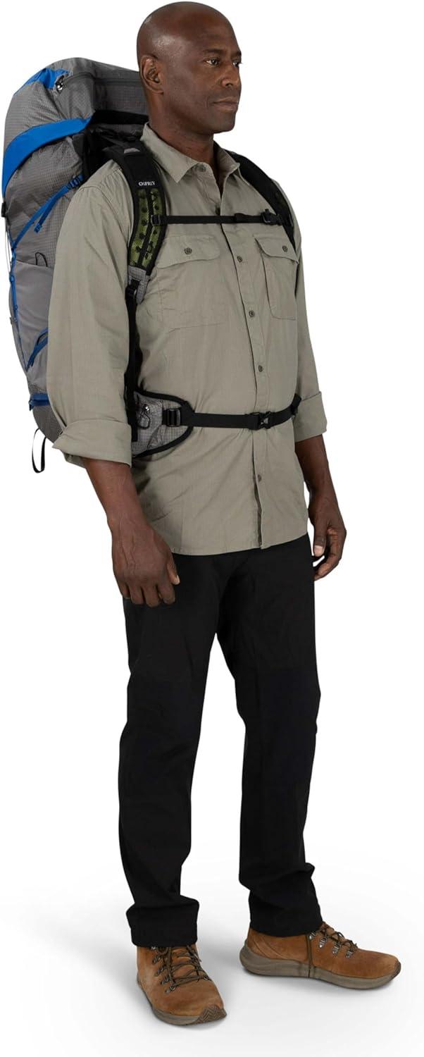 imageOsprey Exos Pro 55L Mens Backpacking Backpack Dale GreyAgam Blue SMLargeXLarge
