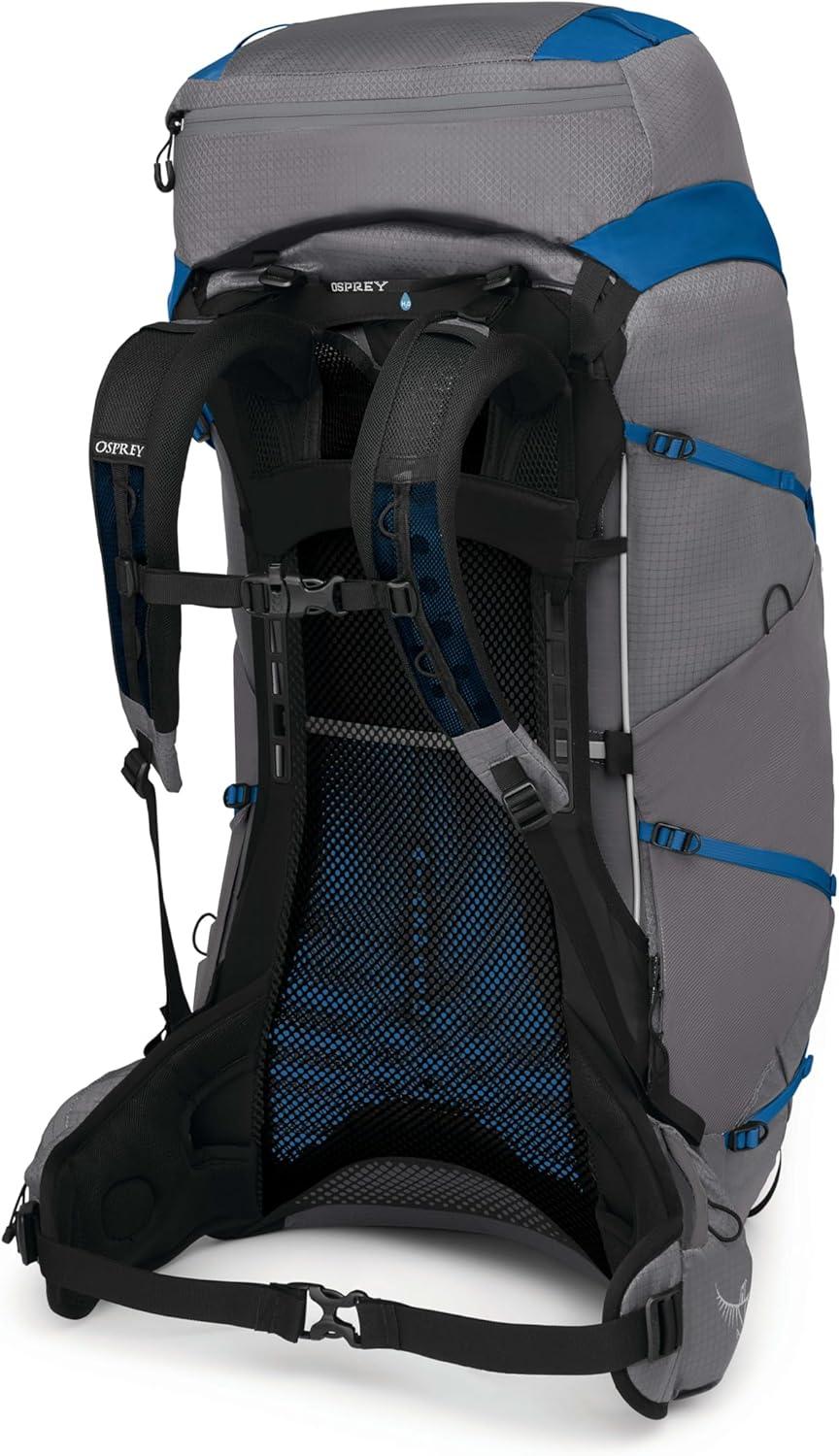 imageOsprey Exos Pro 55L Mens Backpacking Backpack Dale GreyAgam Blue SMLargeXLarge