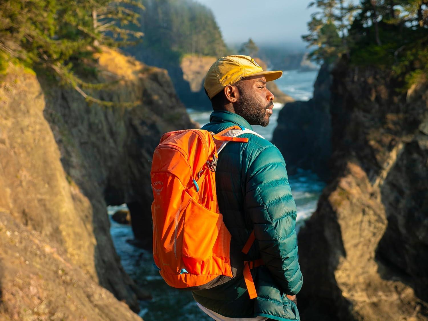 imageOsprey Hikelite 18L Lightweight Hiking Backpack Durable Travel Daypack with Rain Cover for Men and Women Atlas BlueKoi OrangeBlue Venture