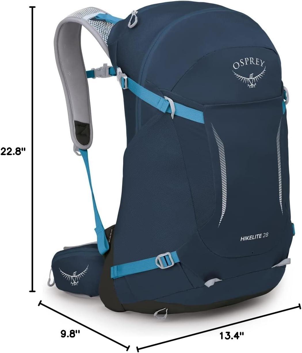 imageOsprey Hikelite 28L Lightweight Hiking Backpack Durable Travel Daypack with Rain Cover for Men and Women Atlas Blue SMAtlas Blue