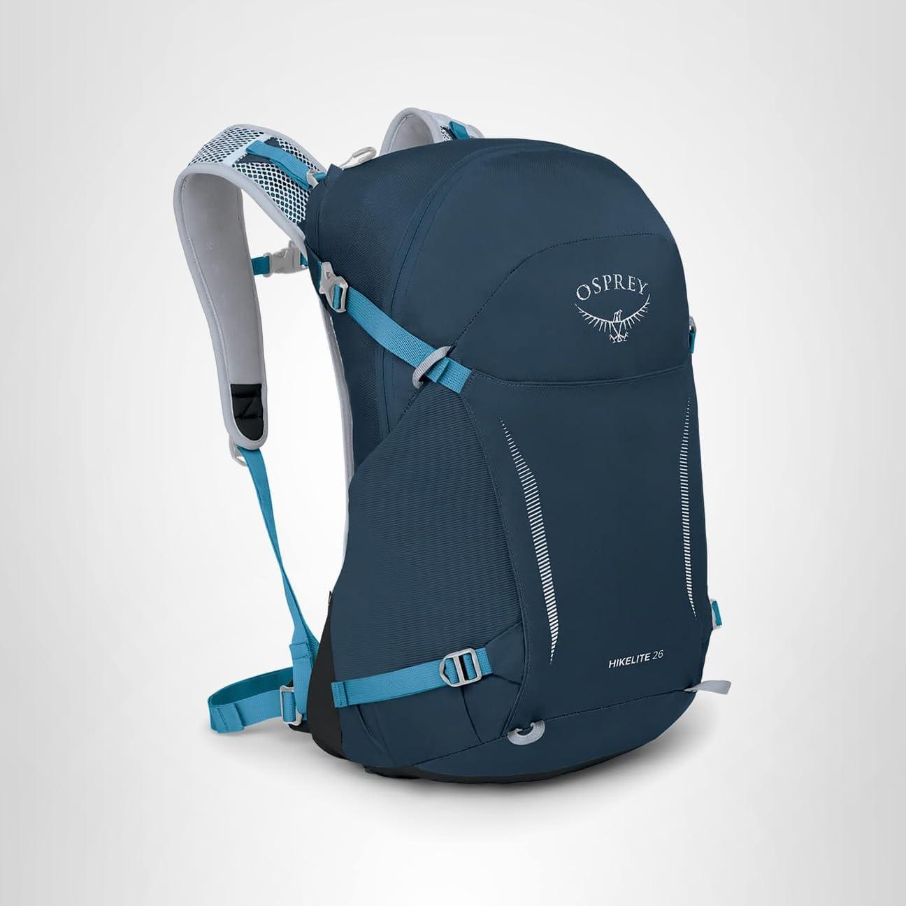 imageOsprey Hikelite 28L Lightweight Hiking Backpack Durable Travel Daypack with Rain Cover for Men and Women Atlas Blue SMAtlas Blue