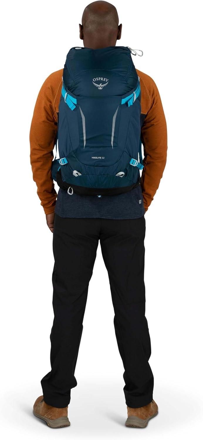 imageOsprey Hikelite 32L Lightweight Hiking Backpack Durable Travel Daypack with Rain Cover for Men and Women Black MLBlack