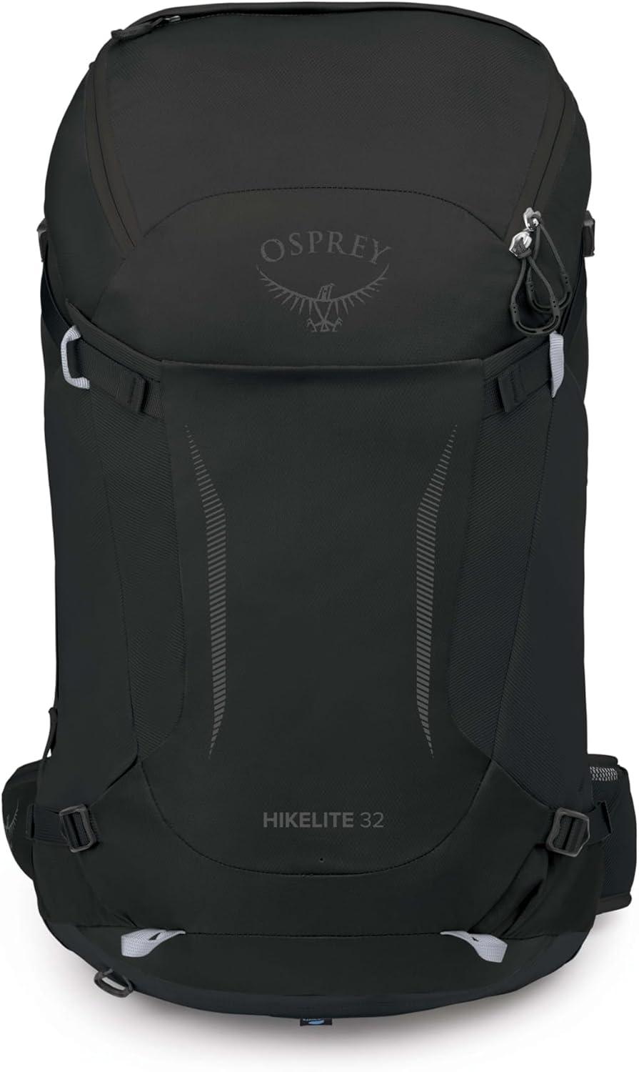imageOsprey Hikelite 32L Lightweight Hiking Backpack Durable Travel Daypack with Rain Cover for Men and Women Black MLBlack