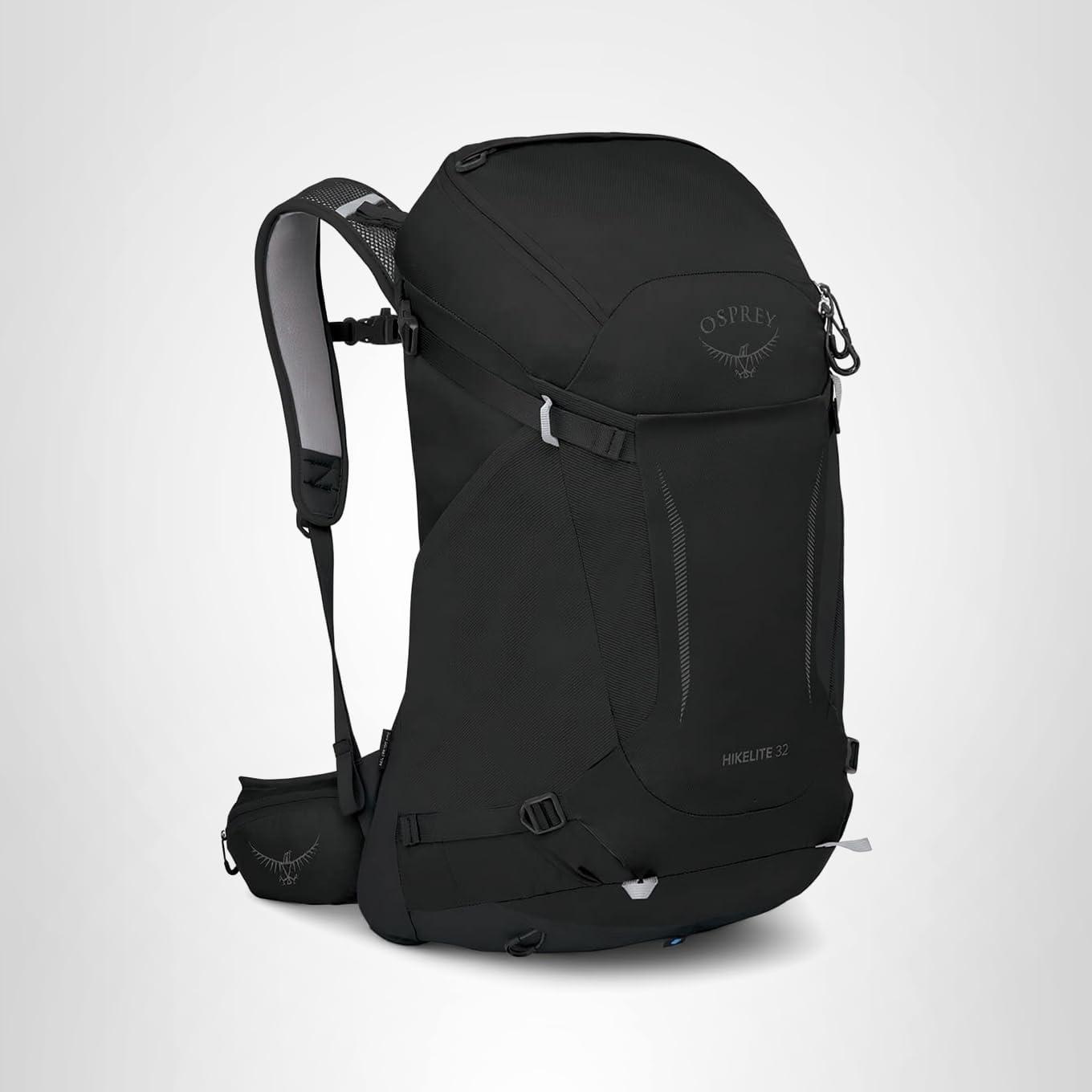 imageOsprey Hikelite 32L Lightweight Hiking Backpack Durable Travel Daypack with Rain Cover for Men and Women Black MLBlack