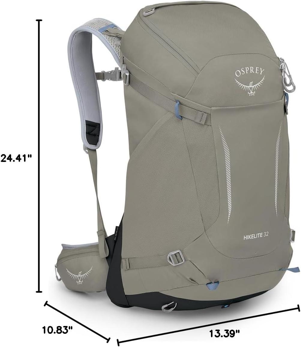 imageOsprey Hikelite 32L Lightweight Hiking Backpack Durable Travel Daypack with Rain Cover for Men and Women Black MLTan Concrete