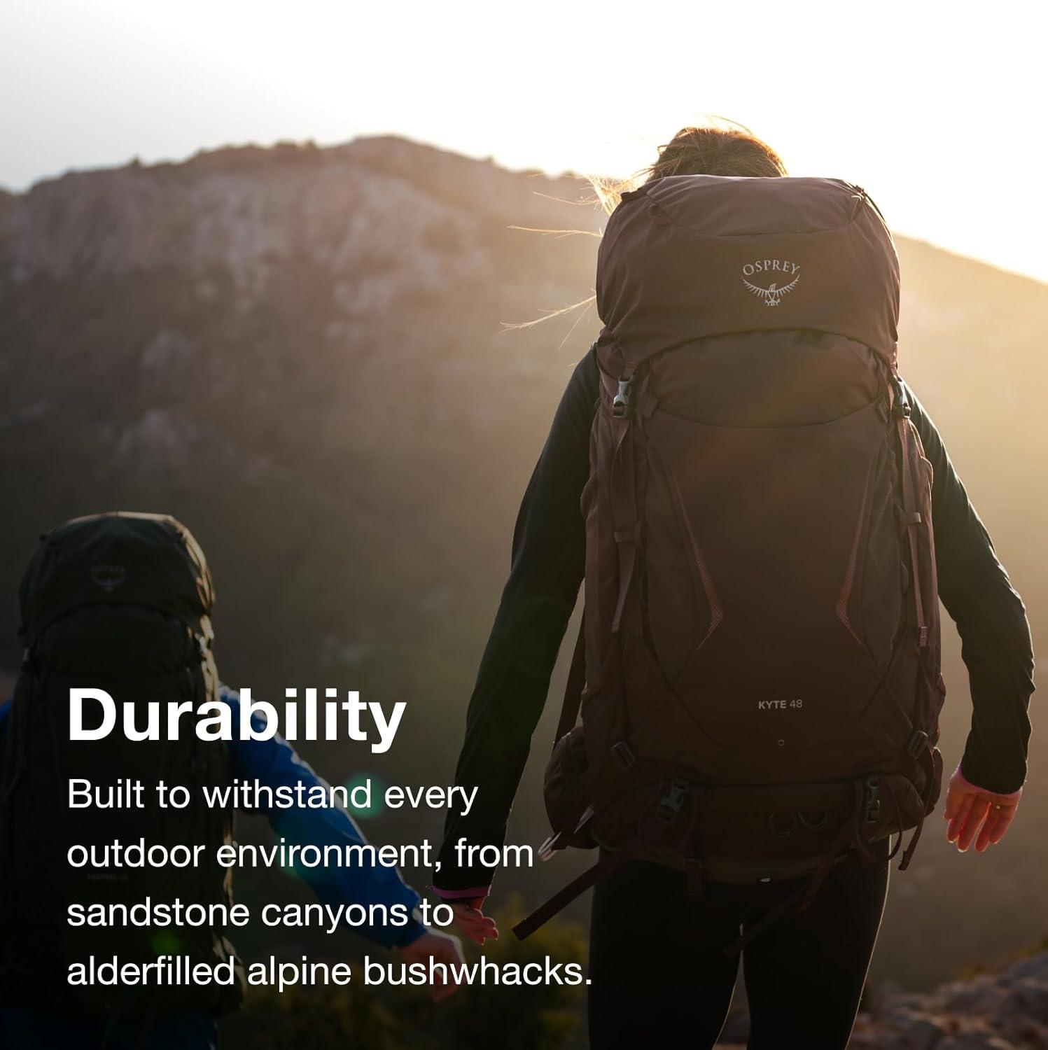 imageOsprey Kyte 48L Womens Backpacking Backpack with Hipbelt Rocky Brook Green WXSSElderberry Purple