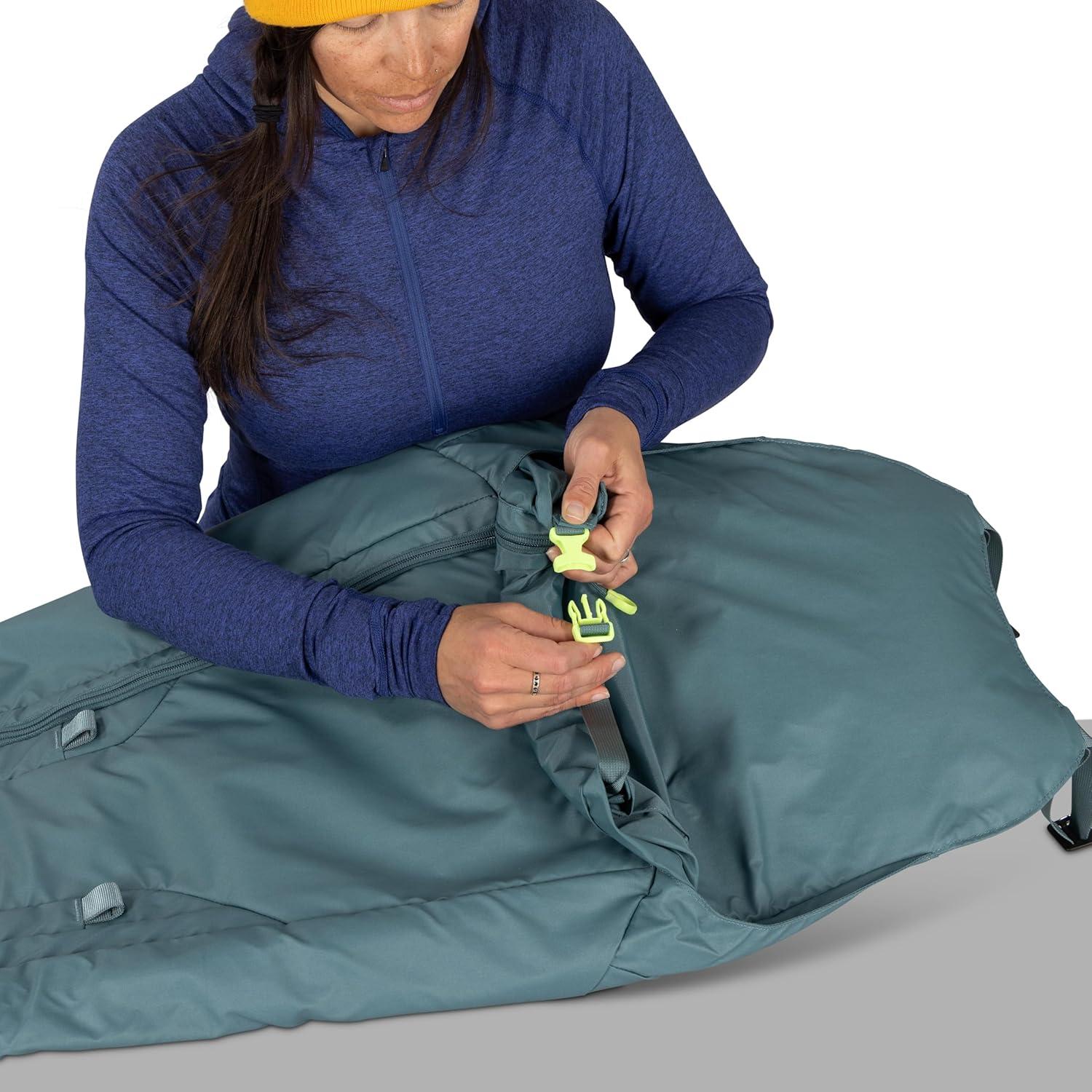 imageOsprey Mountain Bound Roller Ski and Snowboard Winter Travel Bag with Oversized Wheels Durable WaterResistant Design with NanoTough Fabric and Padded ProtectionCascade Blue