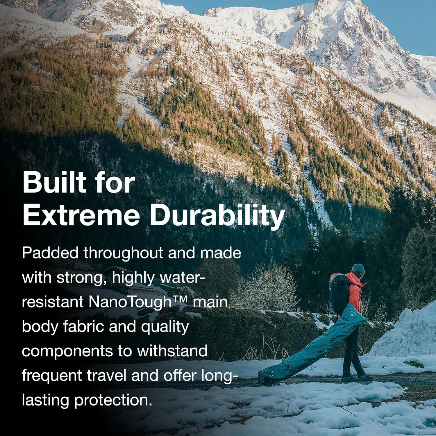 imageOsprey Mountain Bound Ski amp Snowboard Boot Bag Backpack with AirScape Technology and Padded Structure Premium Winter Luggage with Shoe Changing Mat BlackCascade Blue