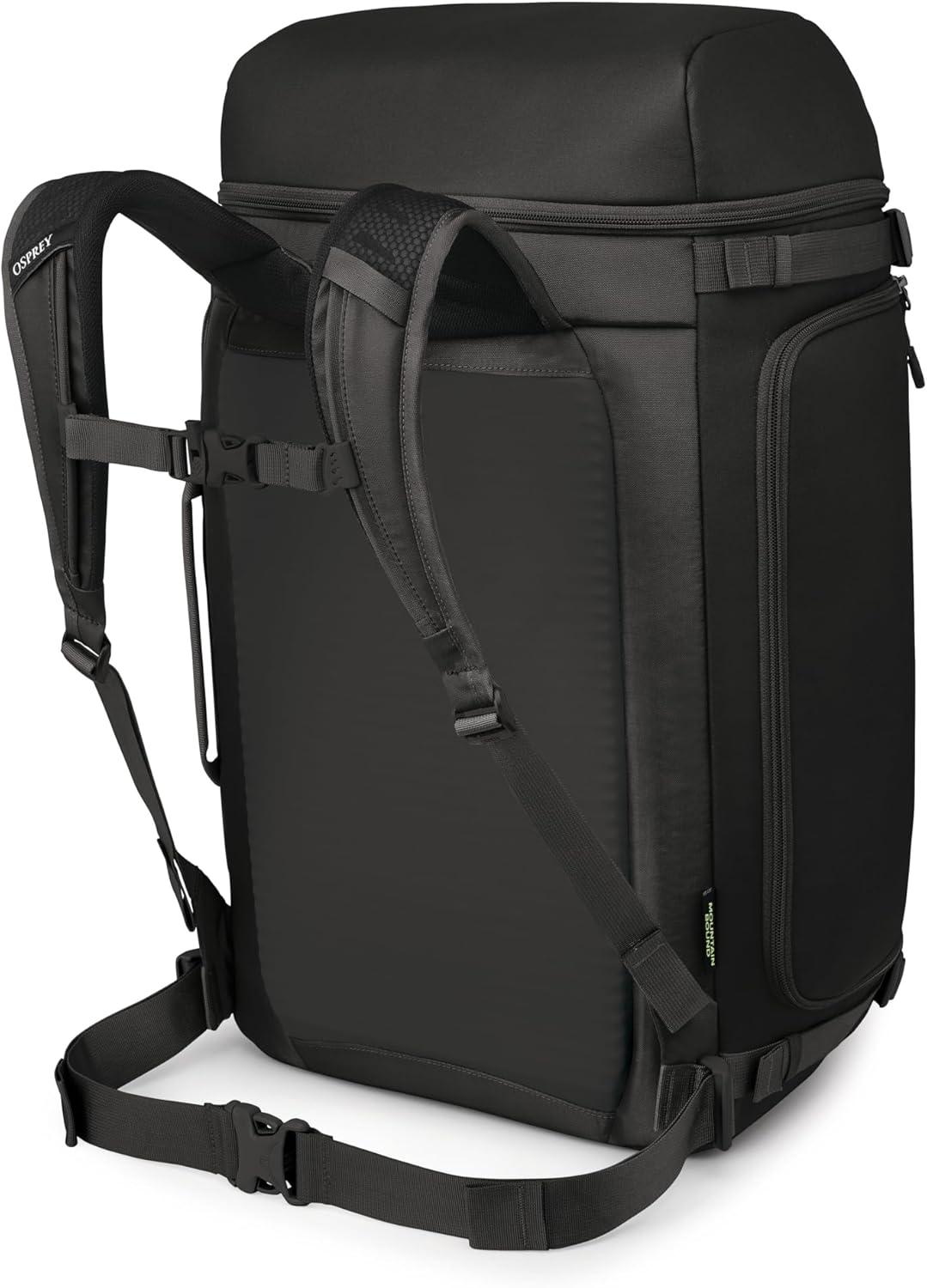 imageOsprey Mountain Bound Ski amp Snowboard Boot Bag Backpack with AirScape Technology and Padded Structure Premium Winter Luggage with Shoe Changing Mat BlackBlack