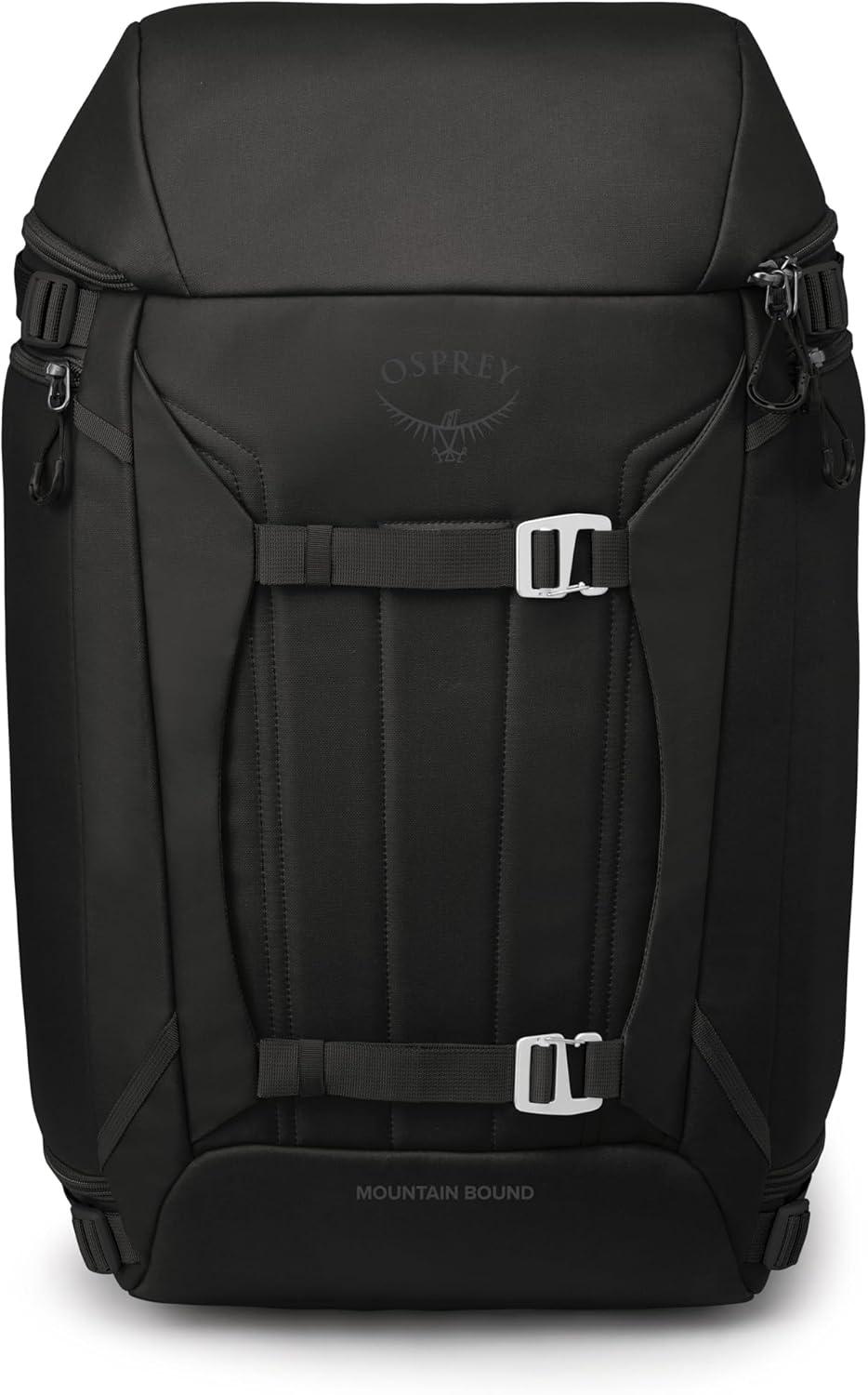 imageOsprey Mountain Bound Ski amp Snowboard Boot Bag Backpack with AirScape Technology and Padded Structure Premium Winter Luggage with Shoe Changing Mat BlackBlack