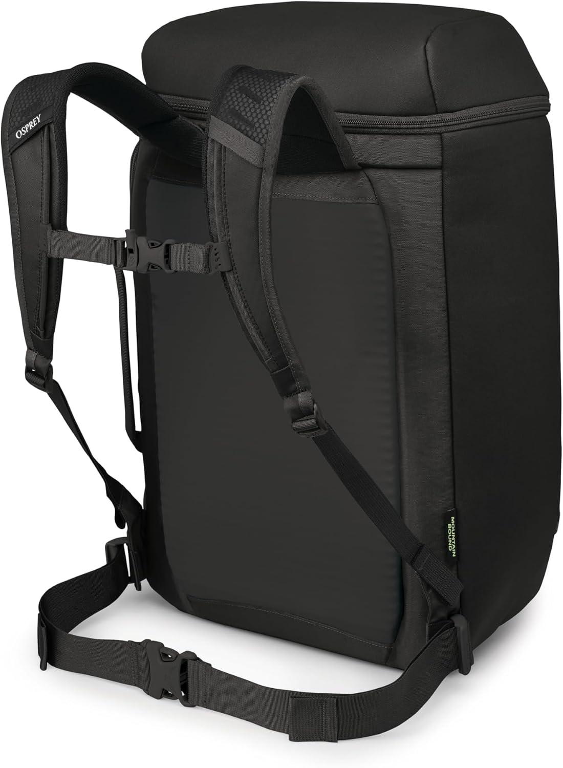 imageOsprey Mountain Bound Ski amp Snowboard Boot Bag Backpack with AirScape Technology and Padded Structure Premium Winter Luggage with Shoe Changing Mat BlackBlack