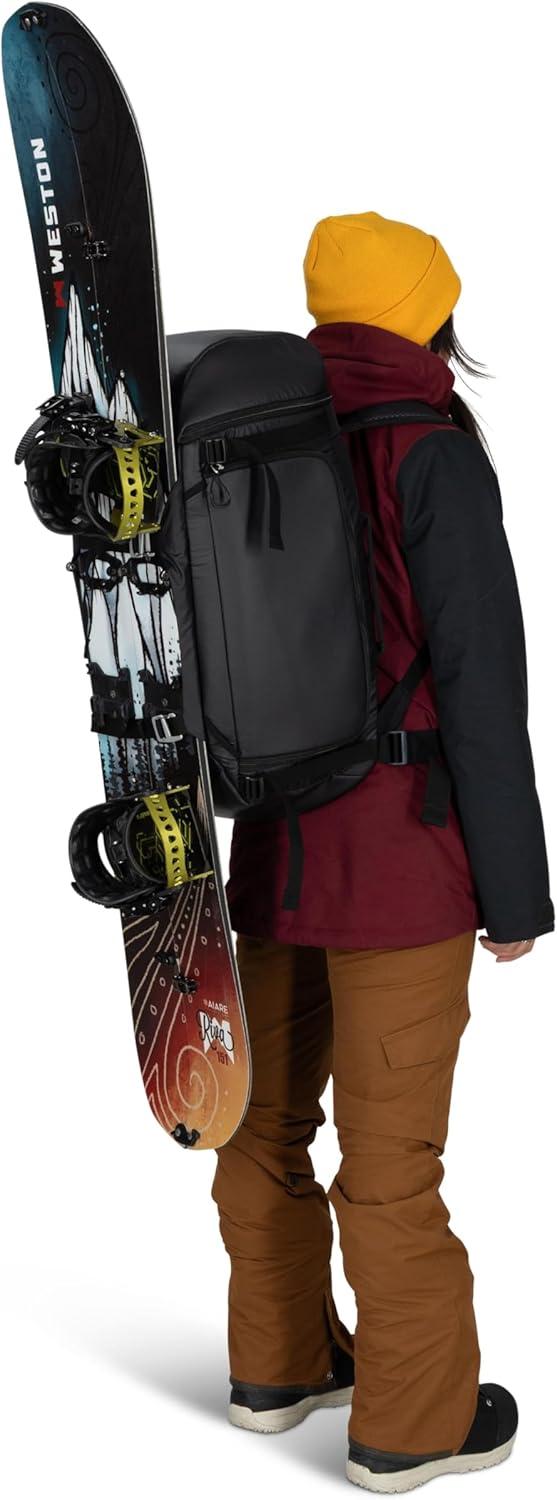 imageOsprey Mountain Bound Ski amp Snowboard Boot Bag Backpack with AirScape Technology and Padded Structure Premium Winter Luggage with Shoe Changing Mat BlackBlack