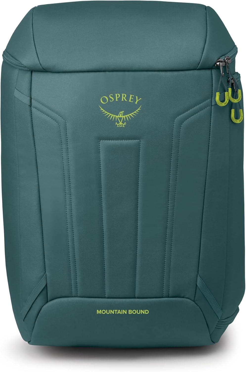 imageOsprey Mountain Bound Ski amp Snowboard Boot Bag Backpack with AirScape Technology and Padded Structure Premium Winter Luggage with Shoe Changing Mat BlackCascade Blue