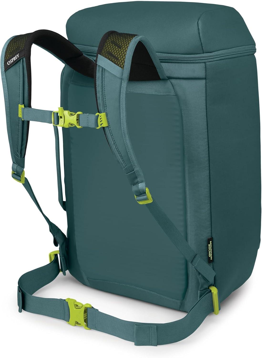 imageOsprey Mountain Bound Ski amp Snowboard Boot Bag Backpack with AirScape Technology and Padded Structure Premium Winter Luggage with Shoe Changing Mat BlackCascade Blue