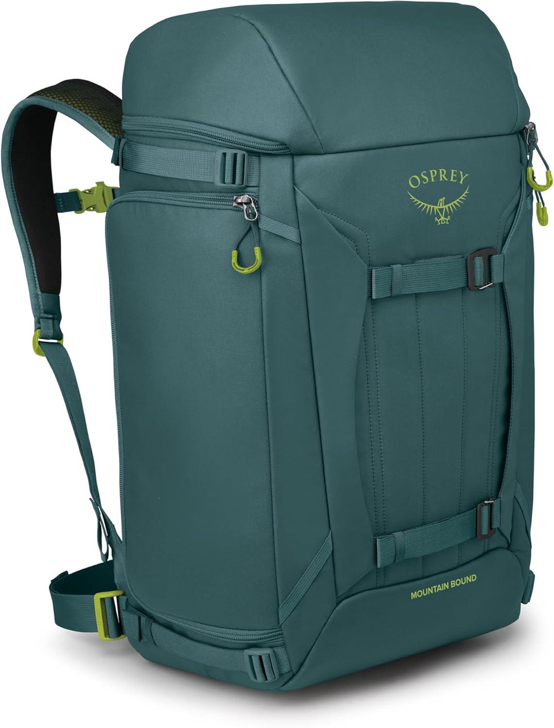 imageOsprey Mountain Bound Ski amp Snowboard Boot Bag Backpack with AirScape Technology and Padded Structure Premium Winter Luggage with Shoe Changing Mat BlackCascade Blue