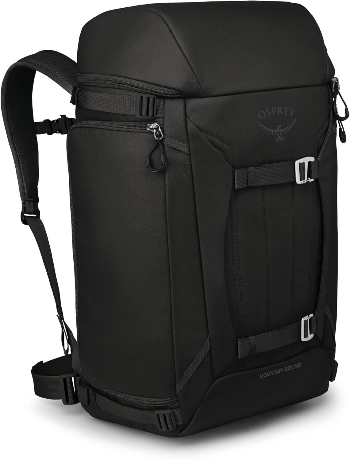 imageOsprey Mountain Bound Ski amp Snowboard Boot Bag Backpack with AirScape Technology and Padded Structure Premium Winter Luggage with Shoe Changing Mat BlackBlack