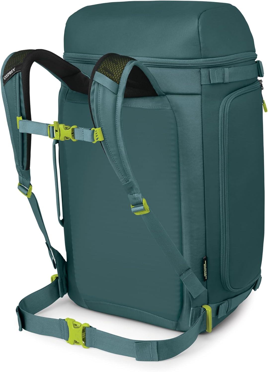 imageOsprey Mountain Bound Ski amp Snowboard Boot Bag Backpack with AirScape Technology and Padded Structure Premium Winter Luggage with Shoe Changing Mat BlackCascade Blue