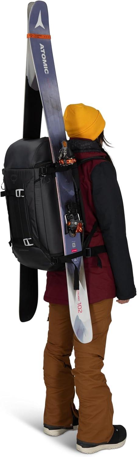 imageOsprey Mountain Bound Ski amp Snowboard Boot Bag Backpack with AirScape Technology and Padded Structure Premium Winter Luggage with Shoe Changing Mat BlackBlack
