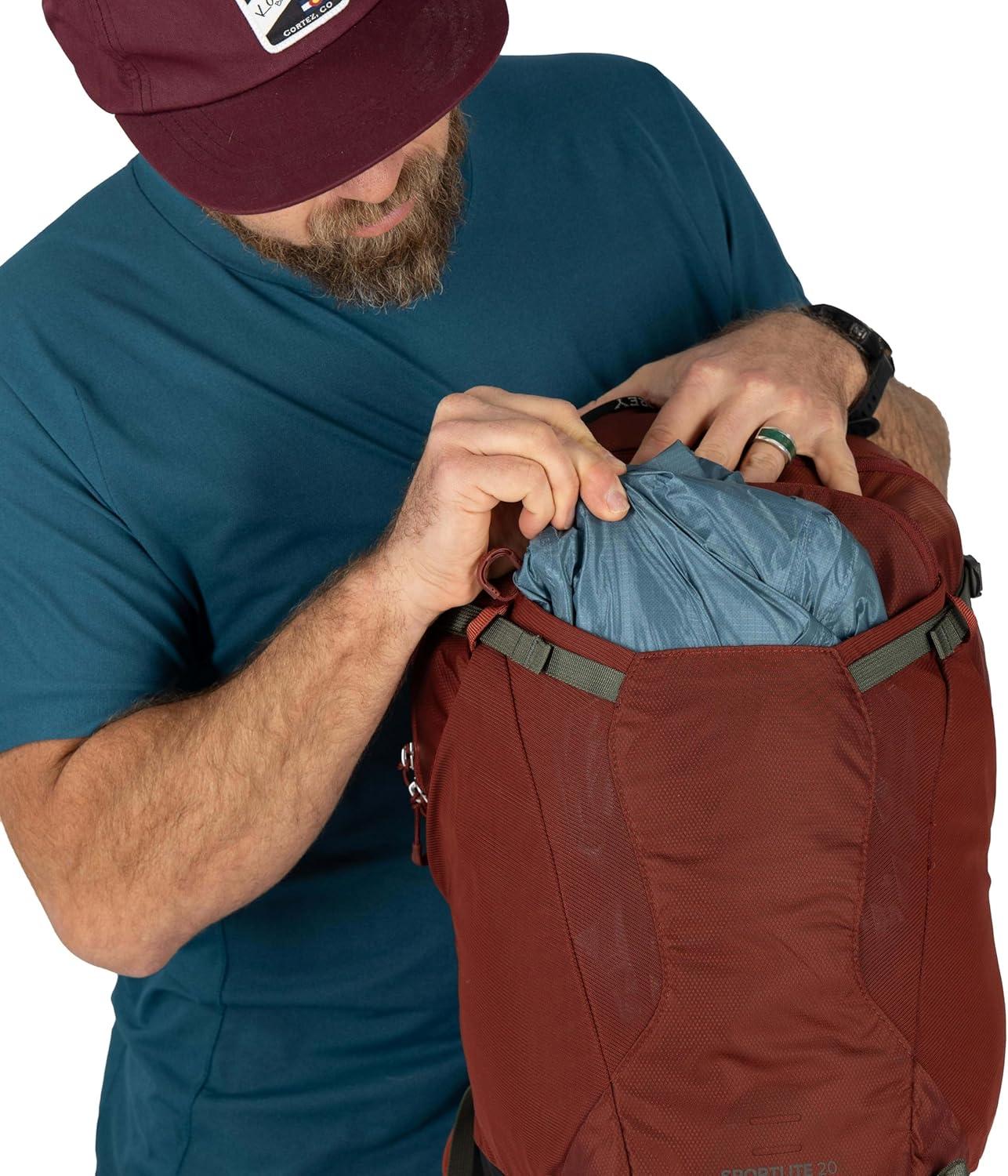 imageOsprey Sportlite 15L Lightweight Hiking Backpack with Hydraulics Reservoir for Men and Women AlkalineHotspot PinkAcornBonsai