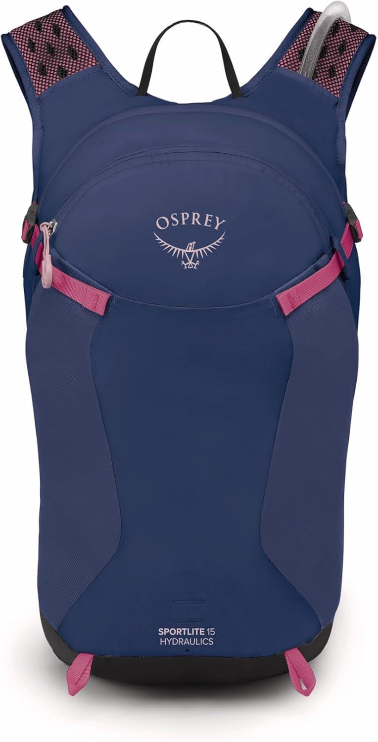 imageOsprey Sportlite 15L Lightweight Hiking Backpack with Hydraulics Reservoir for Men and Women AlkalineHotspot PinkAlkalineHotspot Pink