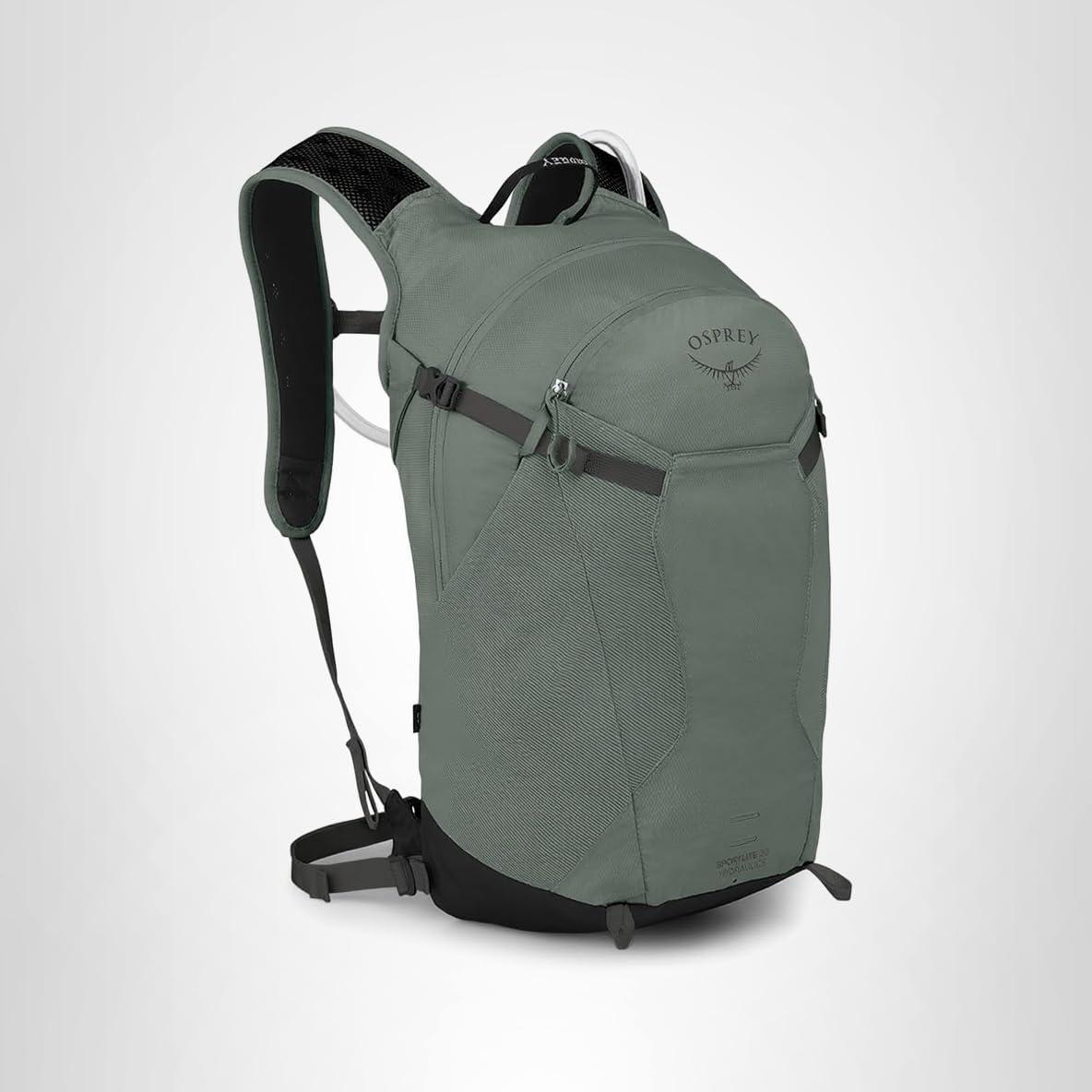 imageOsprey Sportlite 15L Lightweight Hiking Backpack with Hydraulics Reservoir for Men and Women AlkalineHotspot PinkPine Leaf Green