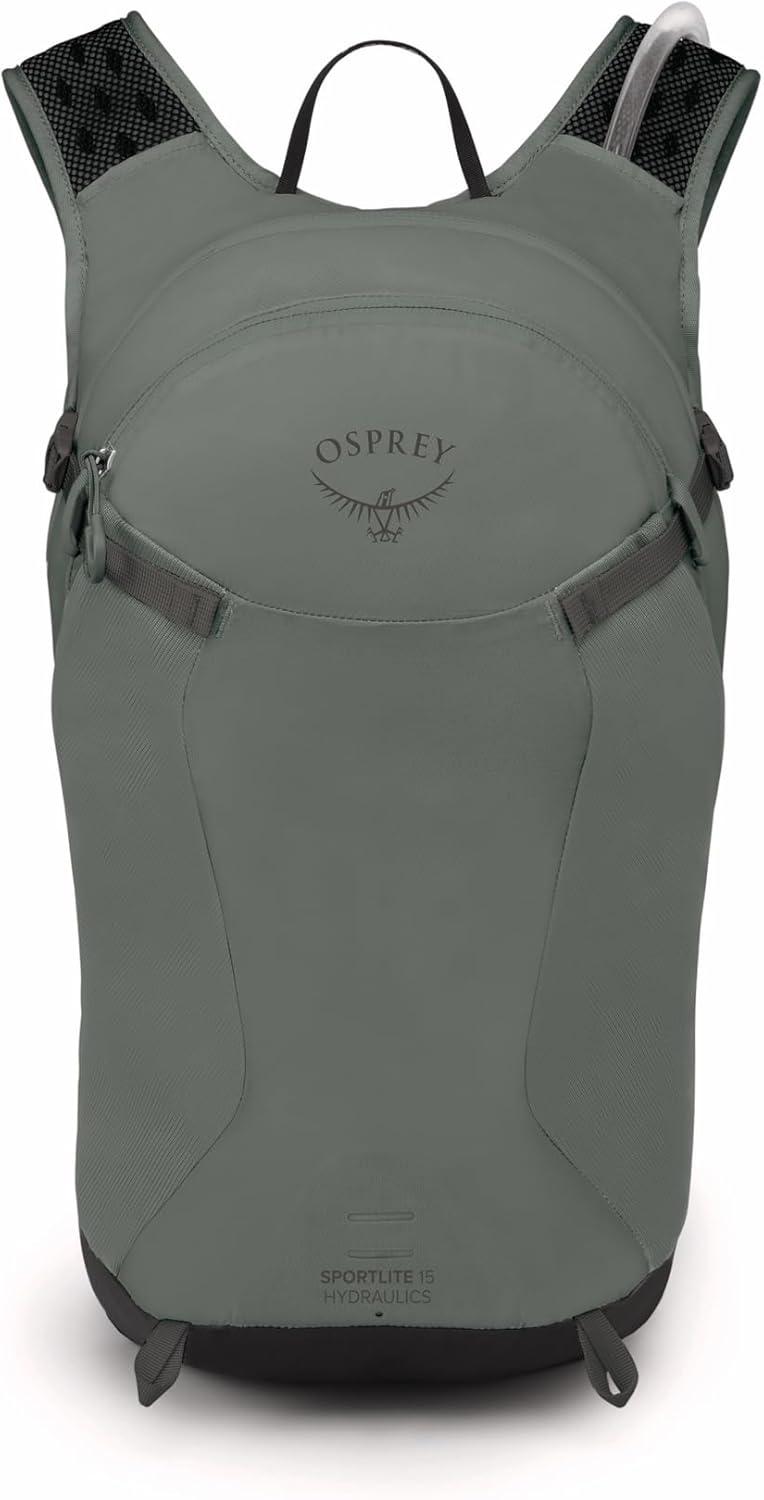 imageOsprey Sportlite 15L Lightweight Hiking Backpack with Hydraulics Reservoir for Men and Women AlkalineHotspot PinkPine Leaf Green