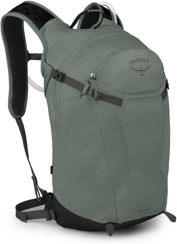 imageOsprey Sportlite 15L Lightweight Hiking Backpack with Hydraulics Reservoir for Men and Women AlkalineHotspot PinkPine Leaf Green