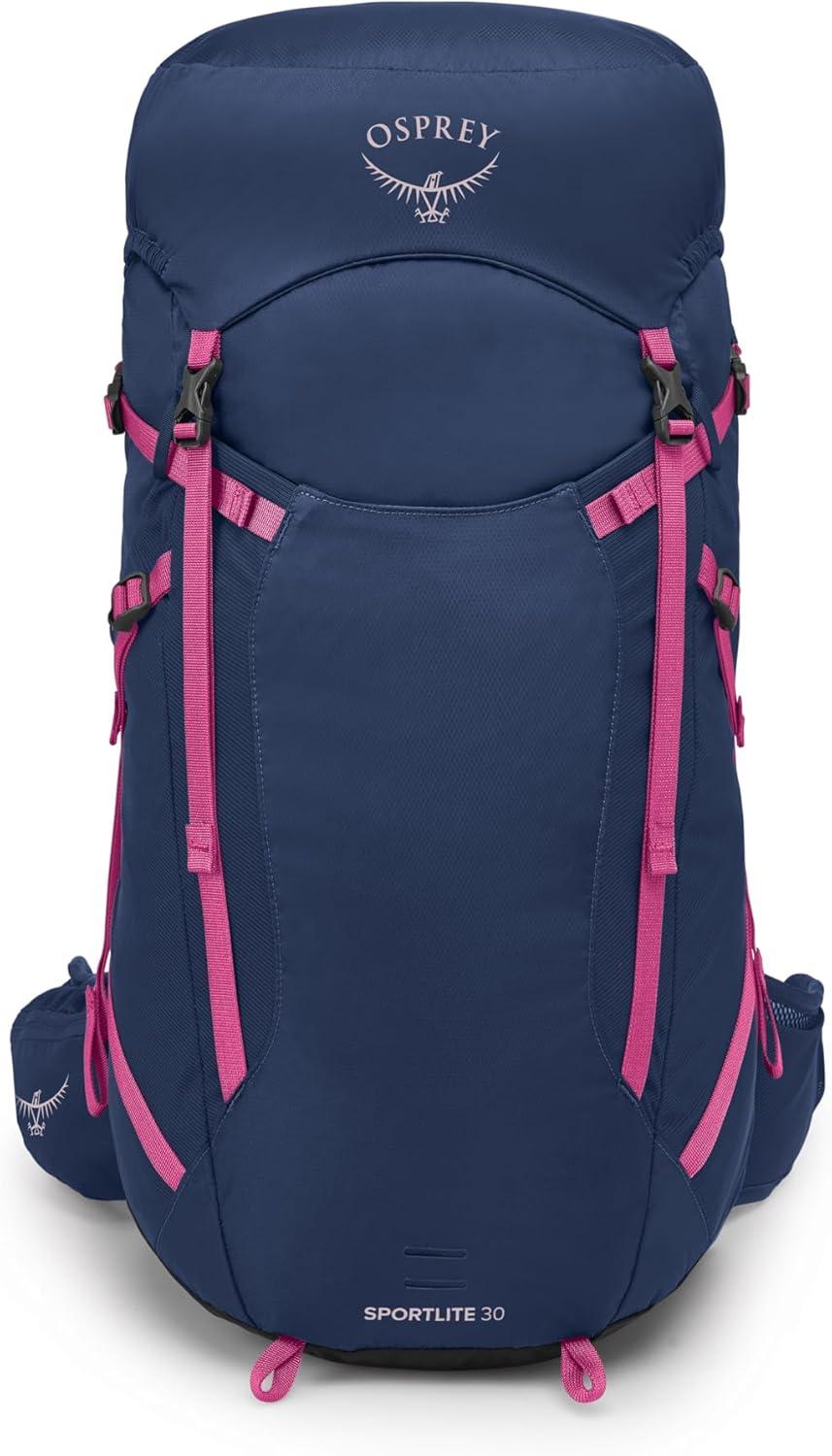imageOsprey Sportlite 30L Lightweight Hiking Backpack for Men and Women Dark Charcoal Grey MLAlkalineHotspot Pink