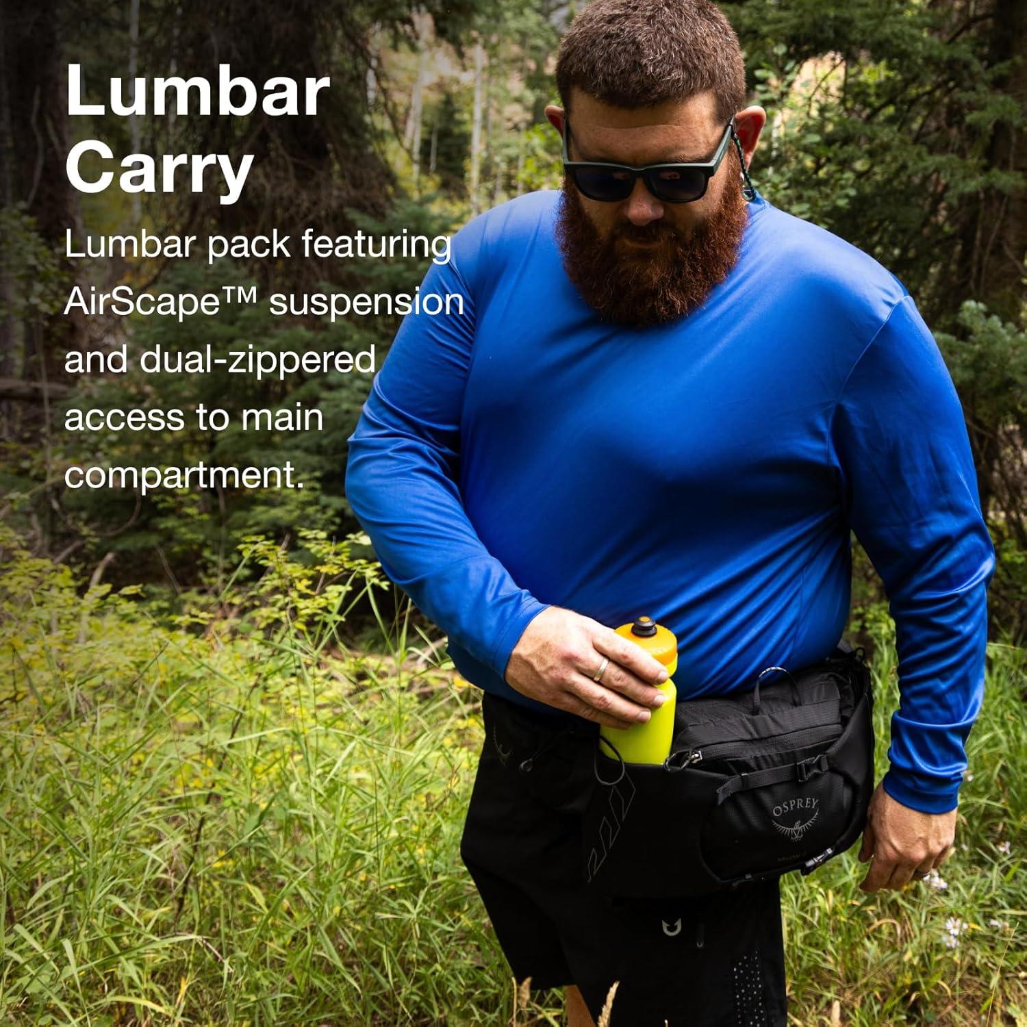 imageOsprey Talon 6L Mens Lumbar Hiking Waist Pack Fanny Pack with Water Bottle HoldersScoria BlueNight Shift