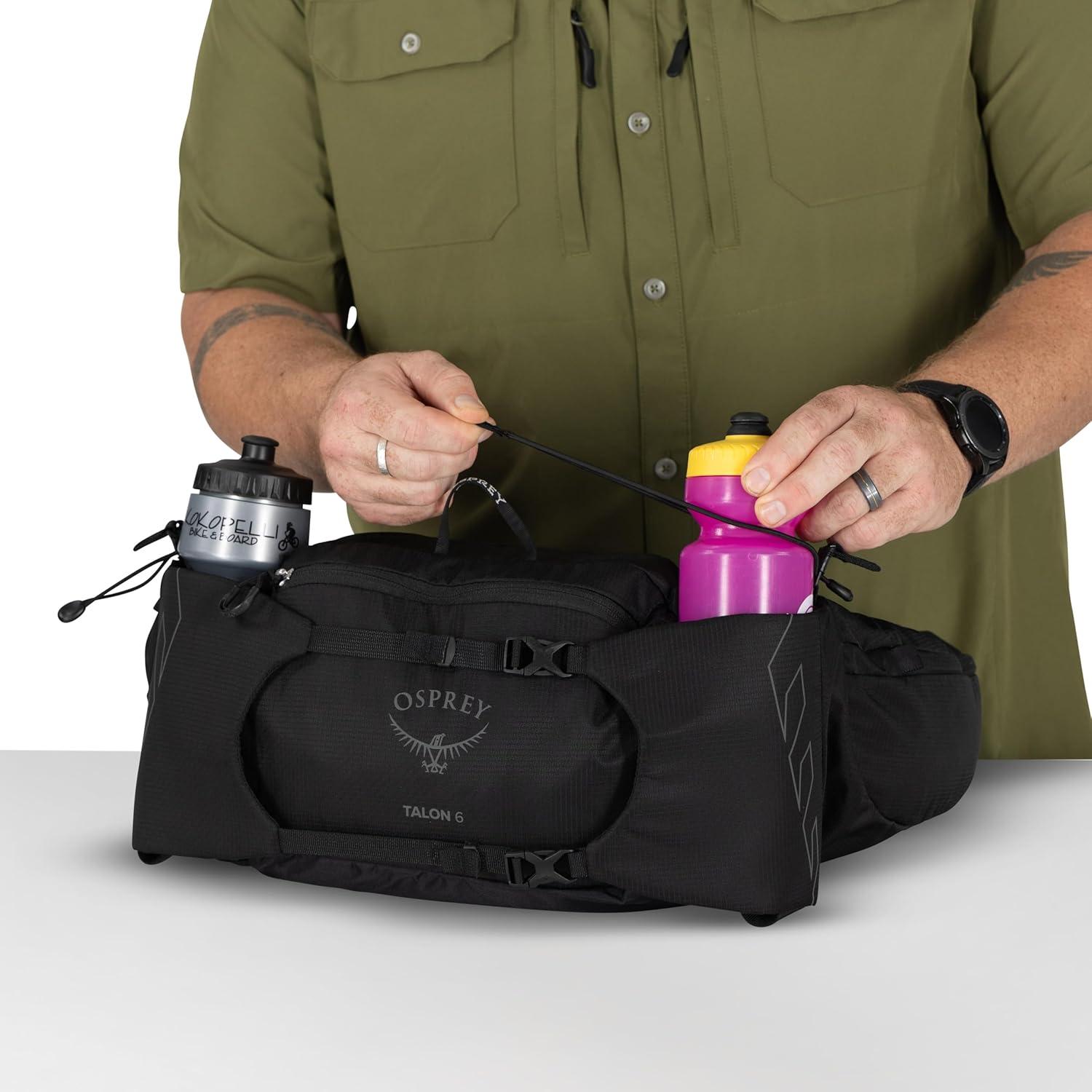 imageOsprey Talon 6L Mens Lumbar Hiking Waist Pack Fanny Pack with Water Bottle HoldersScoria BlueNight Shift