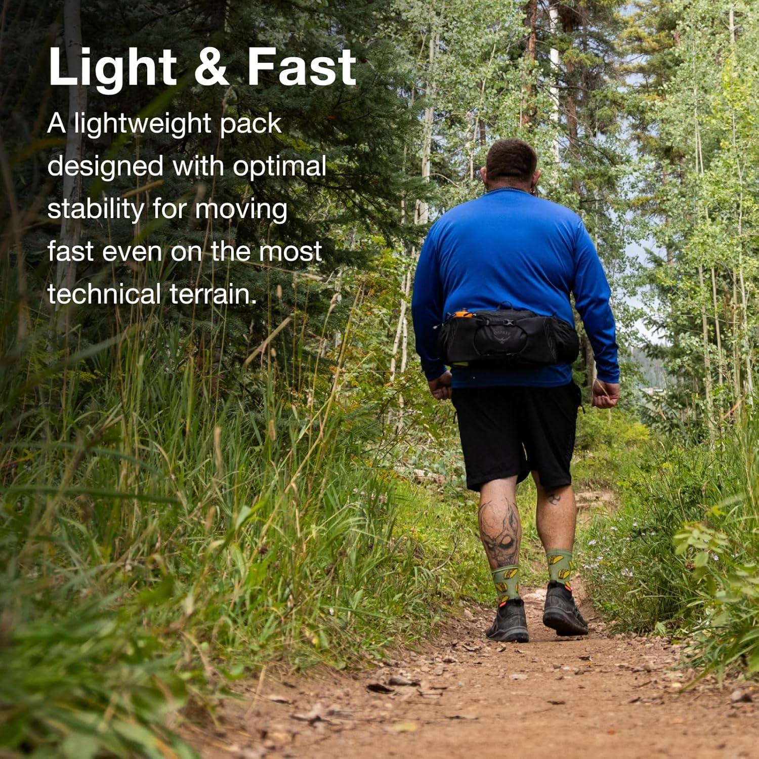 imageOsprey Talon 6L Mens Lumbar Hiking Waist Pack Fanny Pack with Water Bottle HoldersScoria BlueNight Shift