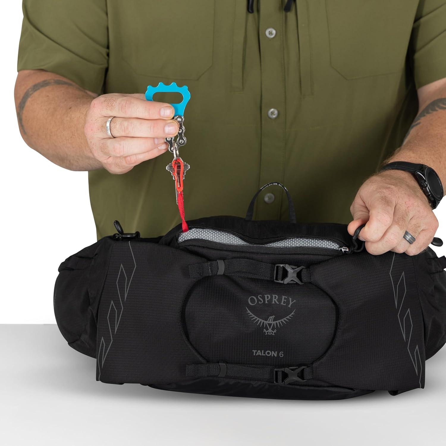 imageOsprey Talon 6L Mens Lumbar Hiking Waist Pack Fanny Pack with Water Bottle HoldersScoria BlueNight Shift