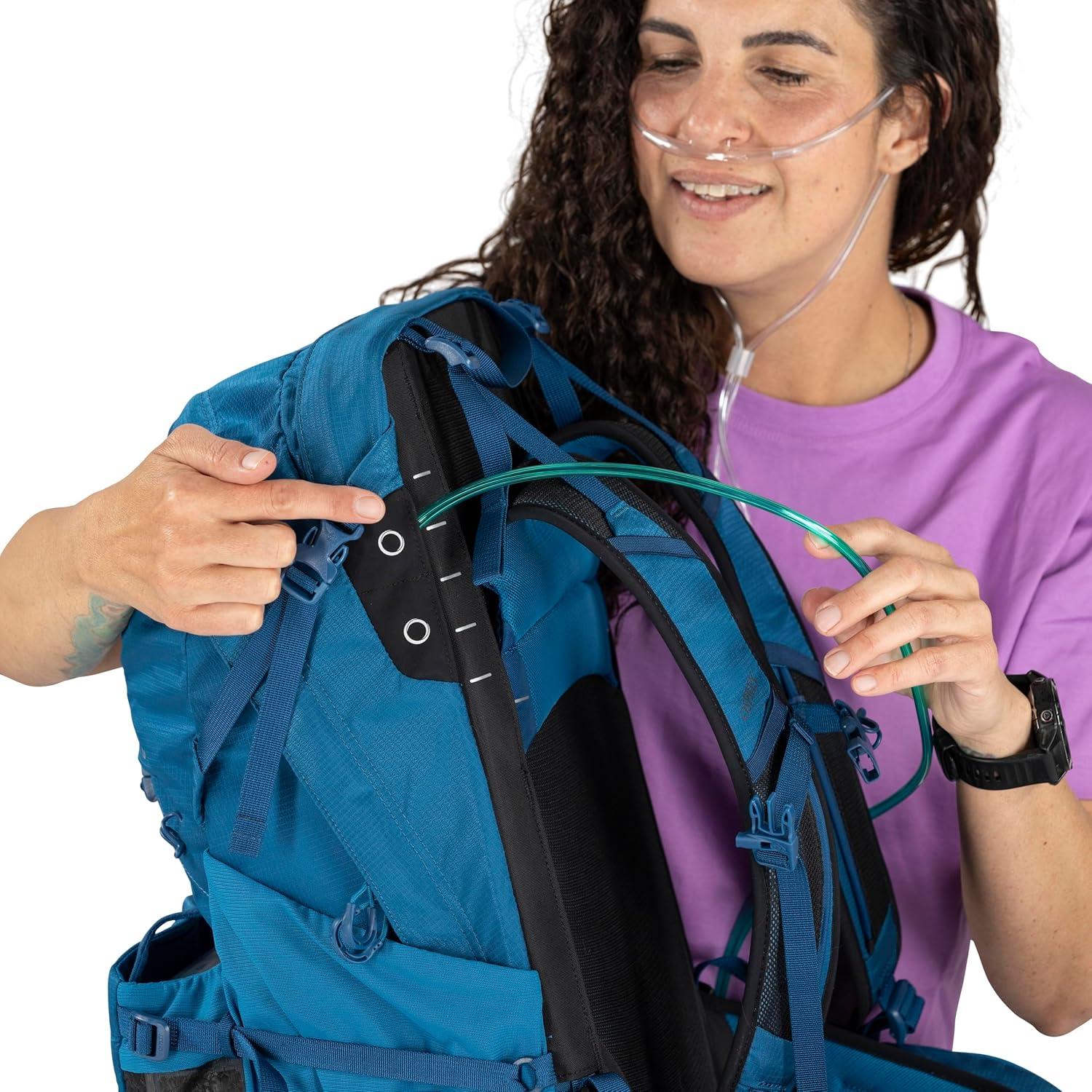 imageOsprey Talon Oxygen Lightweight Hiking Backpack Portable Mobile Oxygen Travel Support Scoria BlueNight ShiftBlackCoal Grey
