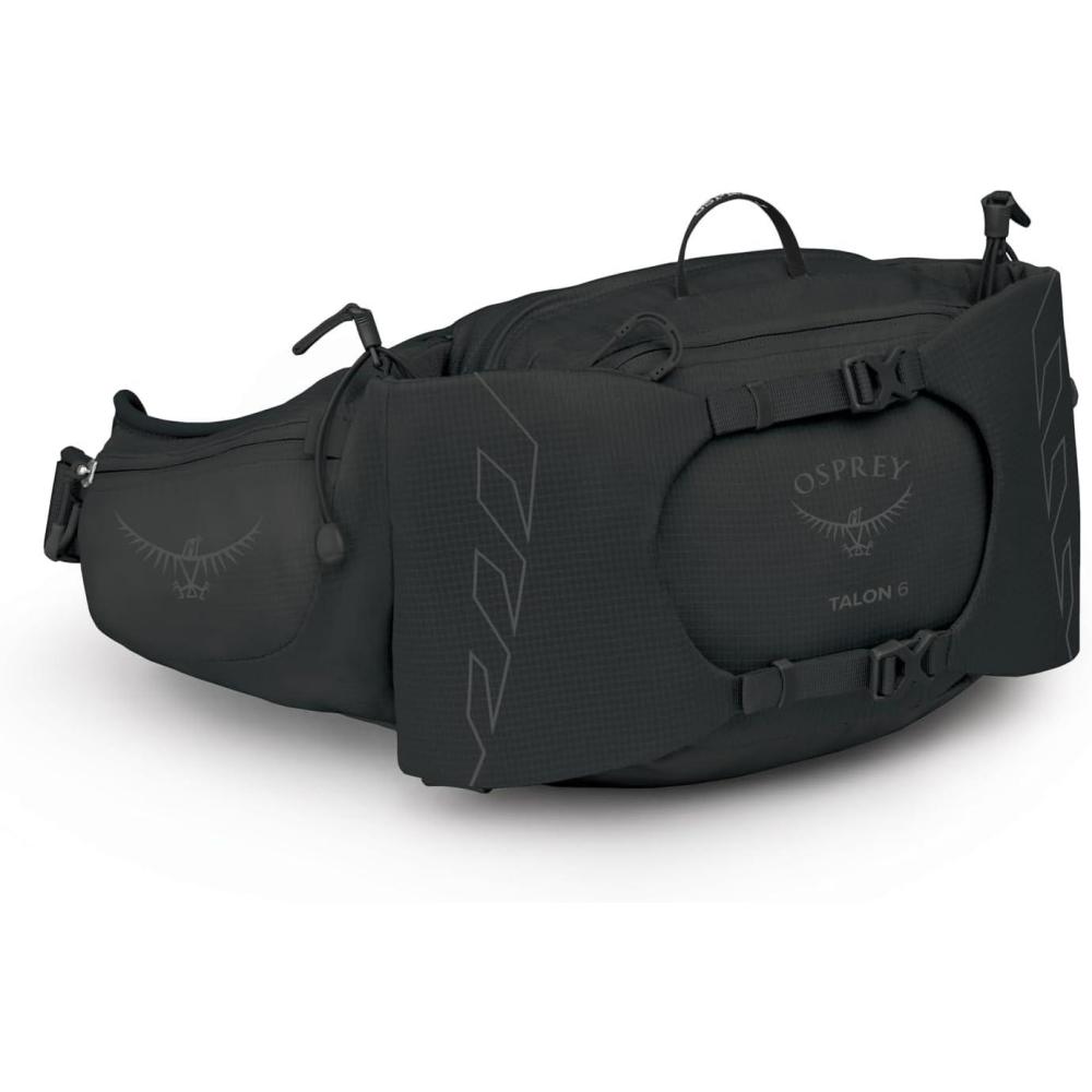 imageOsprey Talon 6L Mens Lumbar Hiking Waist Pack  Fanny Pack with Water Bottle HoldersBlackCoal Grey