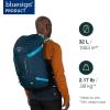 Osprey Hikelite 32L Lightweight Hiking Backpack – Durable Travel Daypack with Rain Cover for Men and Women, Black, M/L(Atlas Blue)