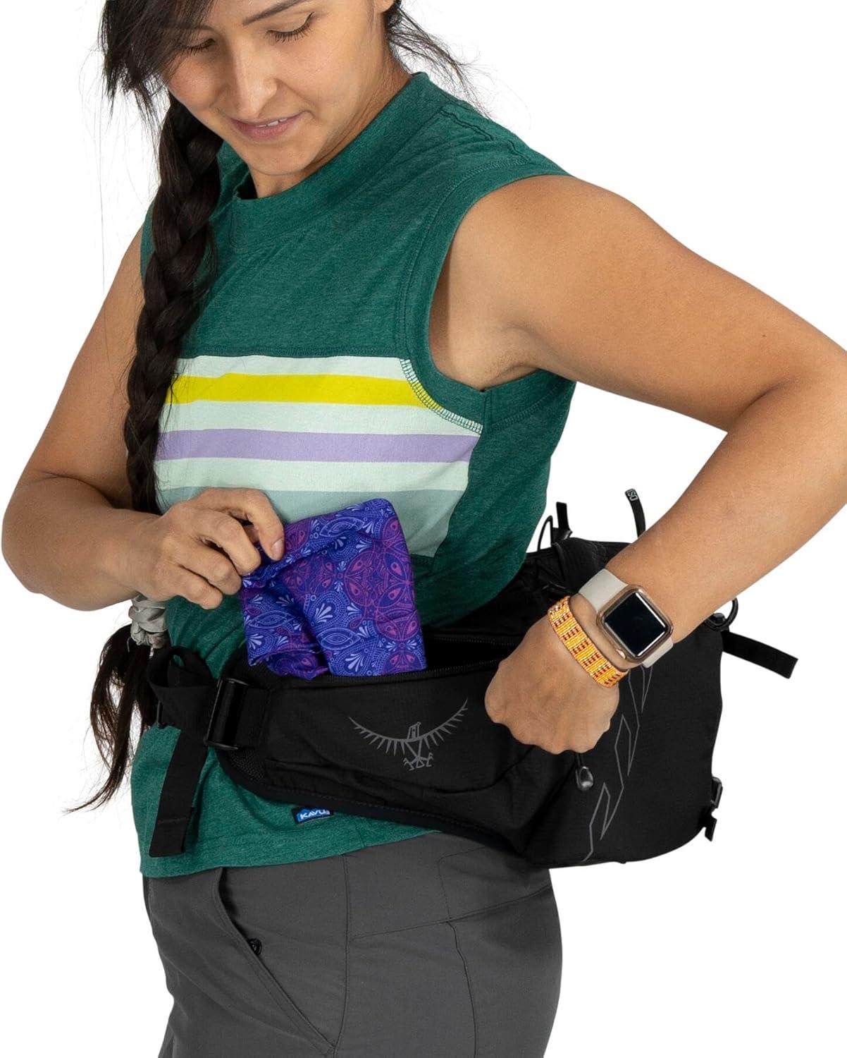 imageOsprey Tempest 6L Womens Lumbar Hiking Waist Pack Fanny Pack with Water Bottle HoldersBlackCoal Grey