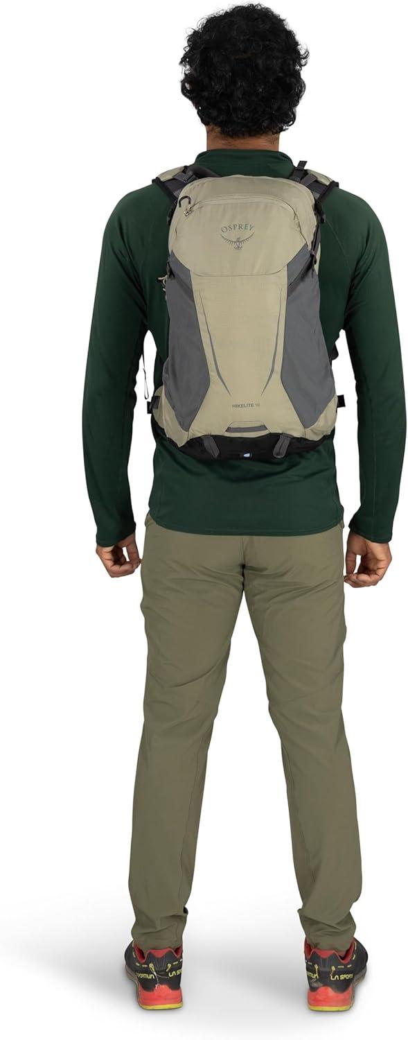imageOsprey Hikelite 18L Durable Hiking Backpack Travel Daypack with Rain Cover for Men and Women Olive TanRaven Black