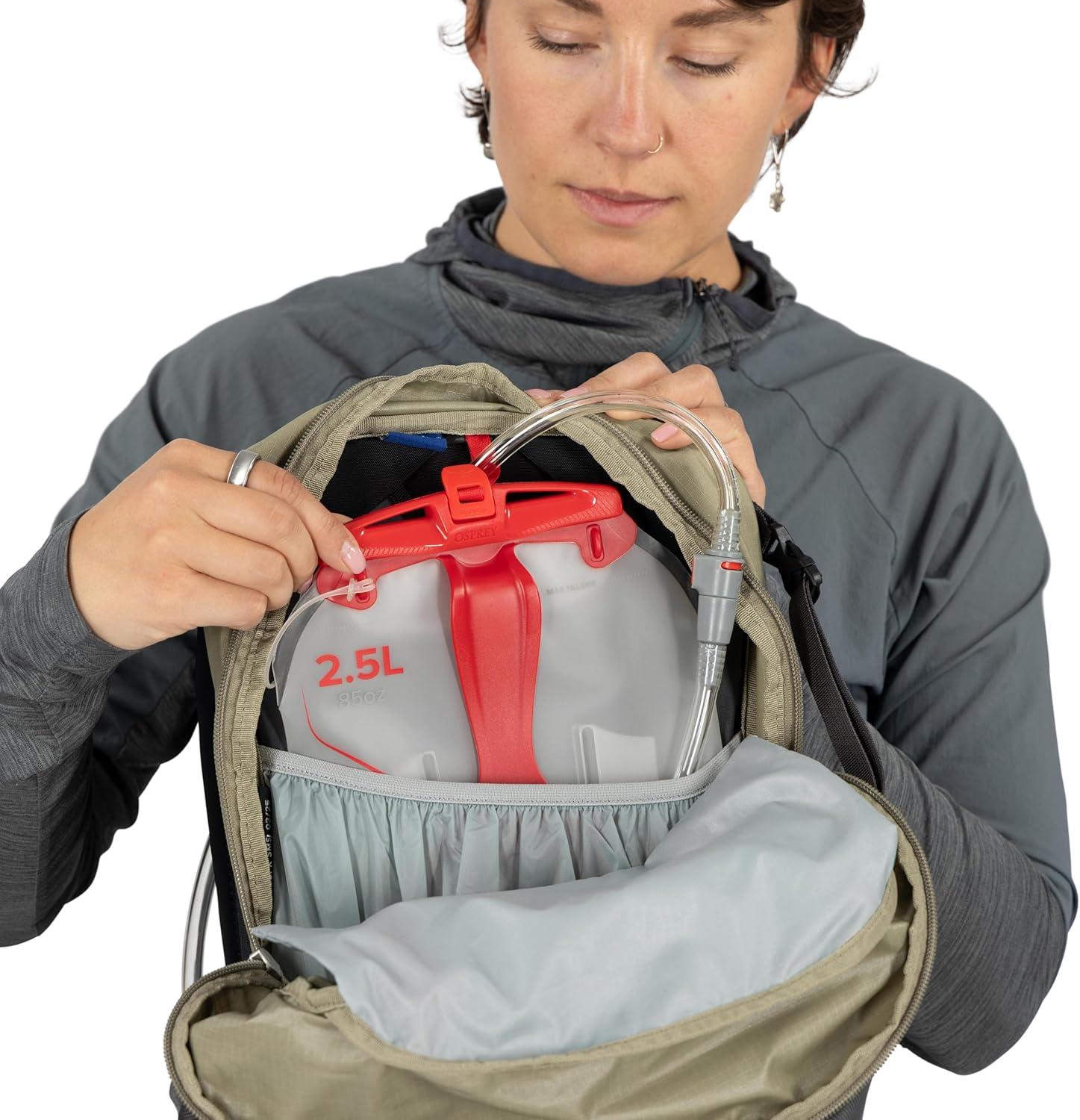 imageOsprey Hikelite 18L Durable Hiking Backpack Travel Daypack with Rain Cover for Men and Women Olive TanRaven Black