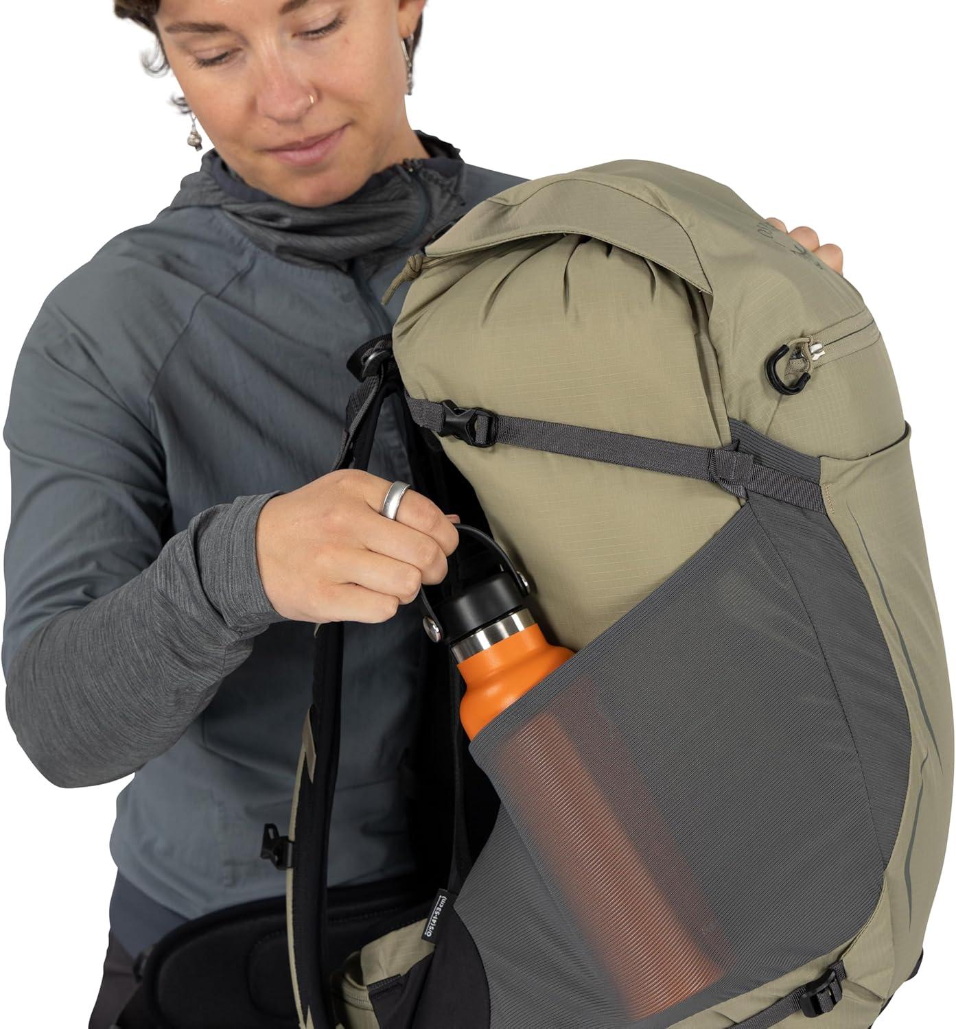 imageOsprey Hikelite 18L Durable Hiking Backpack Travel Daypack with Rain Cover for Men and Women Olive TanRaven Black