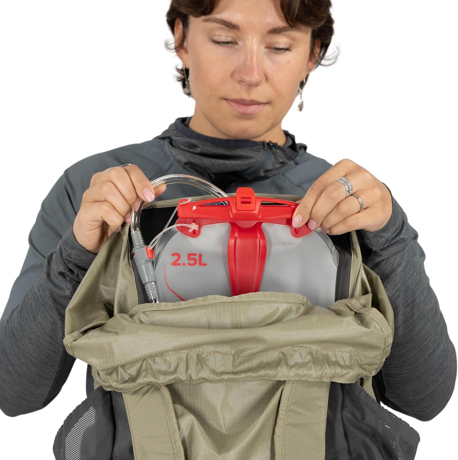 imageOsprey Hikelite 18L Durable Hiking Backpack Travel Daypack with Rain Cover for Men and Women Olive TanRaven Black