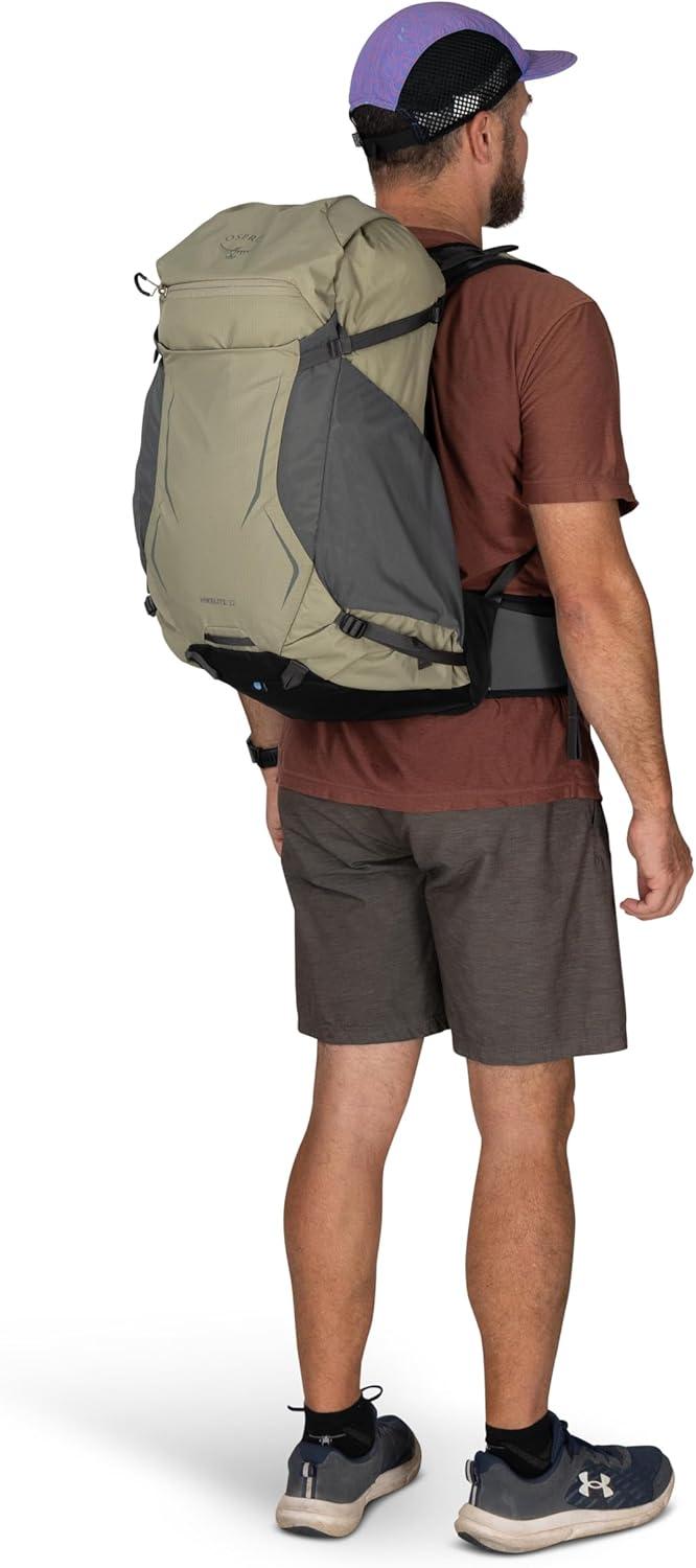 imageOsprey Hikelite 18L Durable Hiking Backpack Travel Daypack with Rain Cover for Men and Women Olive TanRaven Black