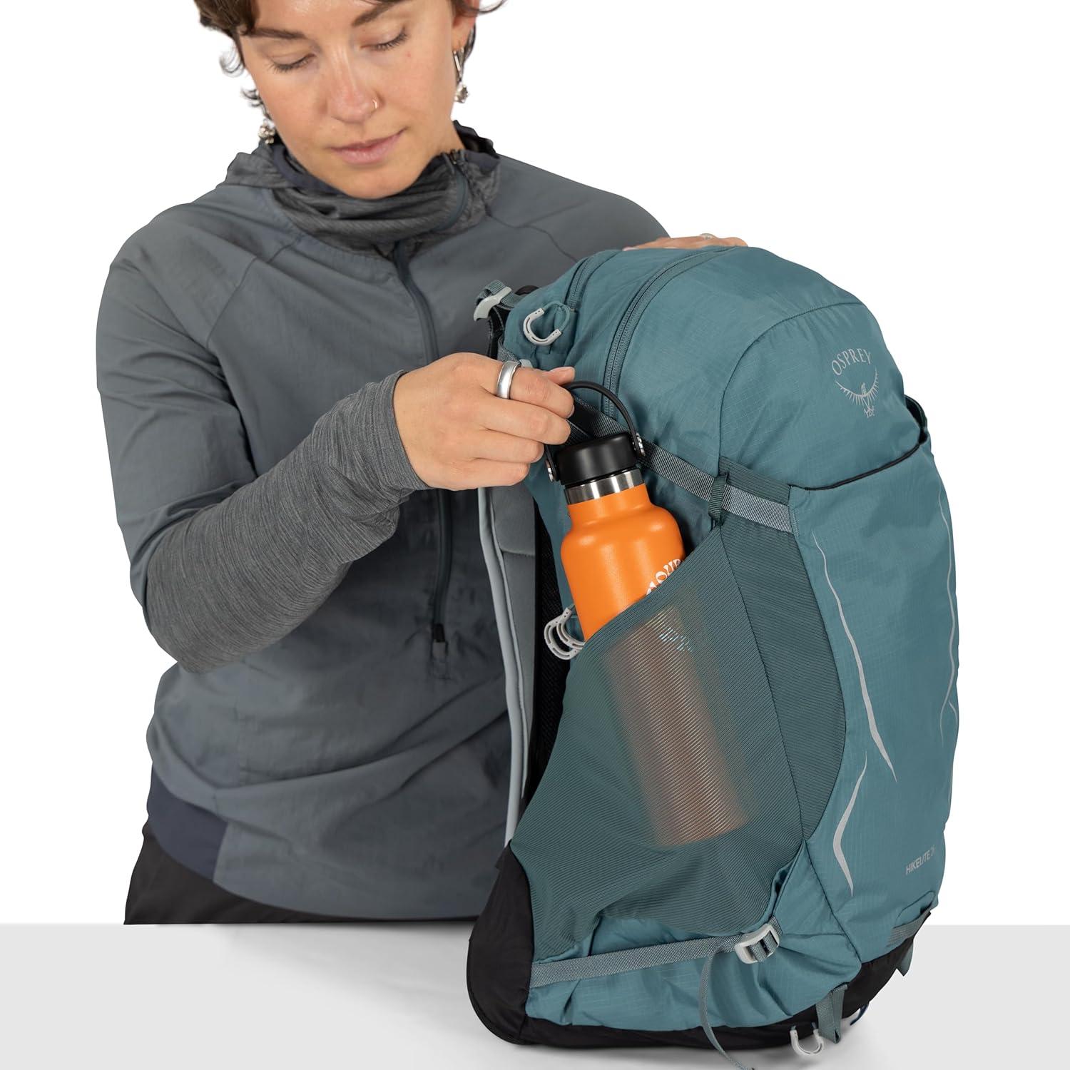 imageOsprey Hikelite 18L Durable Hiking Backpack Travel Daypack with Rain Cover for Men and Women Olive TanRaven Black