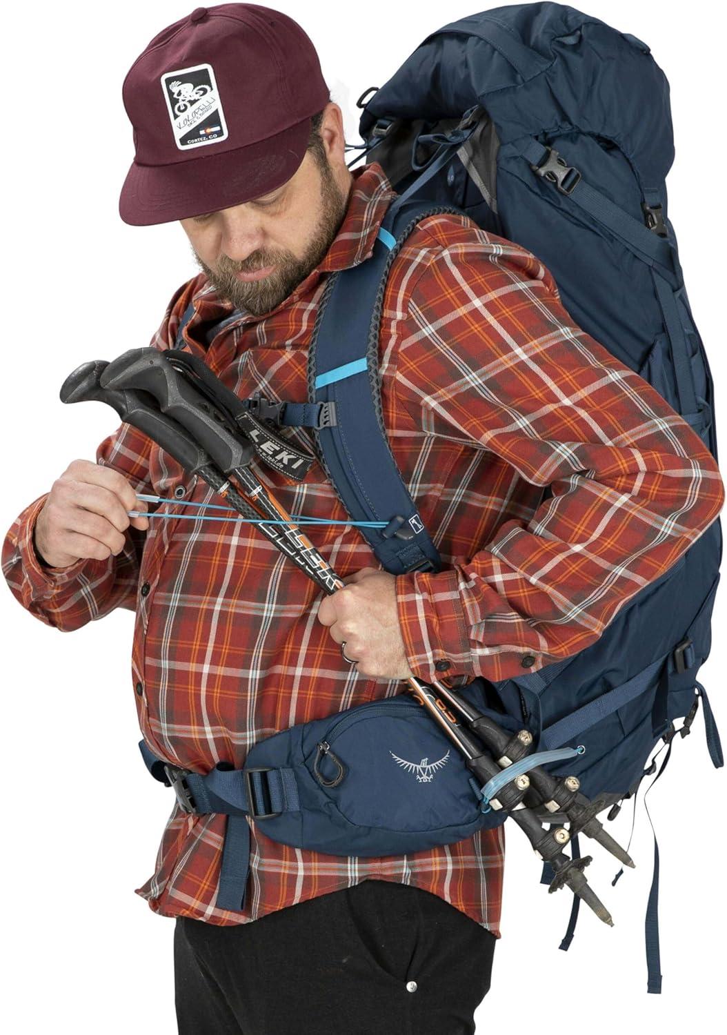 imageOsprey Kestrel 38L Mens Backpacking Backpack Hiking amp Camping Bag with Waterproof Raincover Olive Tan LargeXLargeBonsai Green