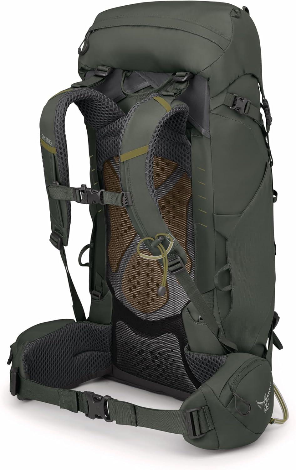 imageOsprey Kestrel 38L Mens Backpacking Backpack Hiking amp Camping Bag with Waterproof Raincover Olive Tan LargeXLargeBonsai Green
