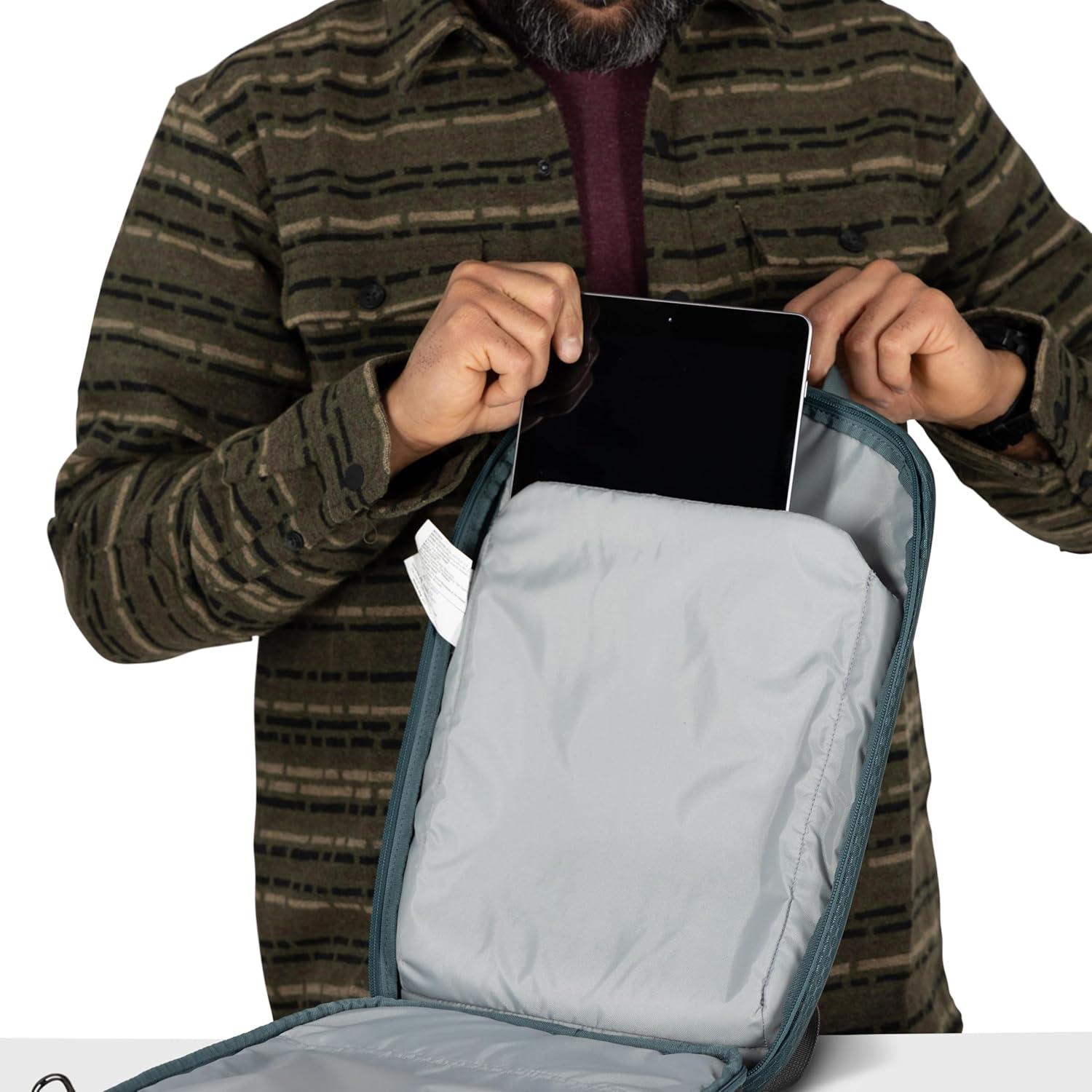 imageOsprey Nebula Shoulder Sling Bag Crossbody Backpack with Laptop Sleeve and Bottle Pocket Graphite Purple HeatherAlpaca TanLatte Brown Heather