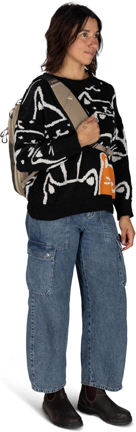 imageOsprey Nebula Shoulder Sling Bag Crossbody Backpack with Laptop Sleeve and Bottle Pocket Graphite Purple HeatherAlpaca TanLatte Brown Heather