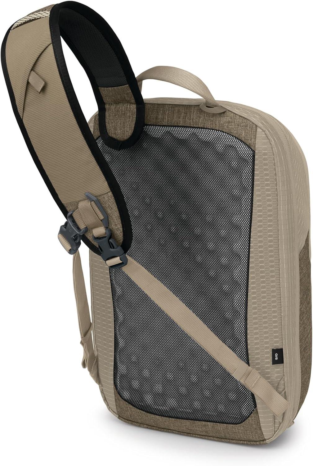 imageOsprey Nebula Shoulder Sling Bag Crossbody Backpack with Laptop Sleeve and Bottle Pocket Graphite Purple HeatherAlpaca TanLatte Brown Heather