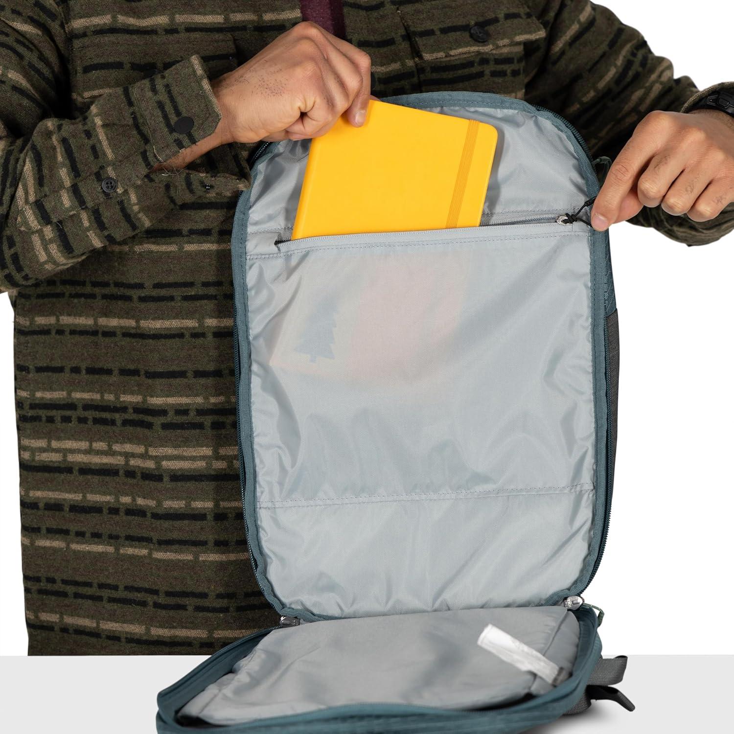 imageOsprey Nebula Shoulder Sling Bag Crossbody Backpack with Laptop Sleeve and Bottle Pocket Graphite Purple HeatherAlpaca TanLatte Brown Heather